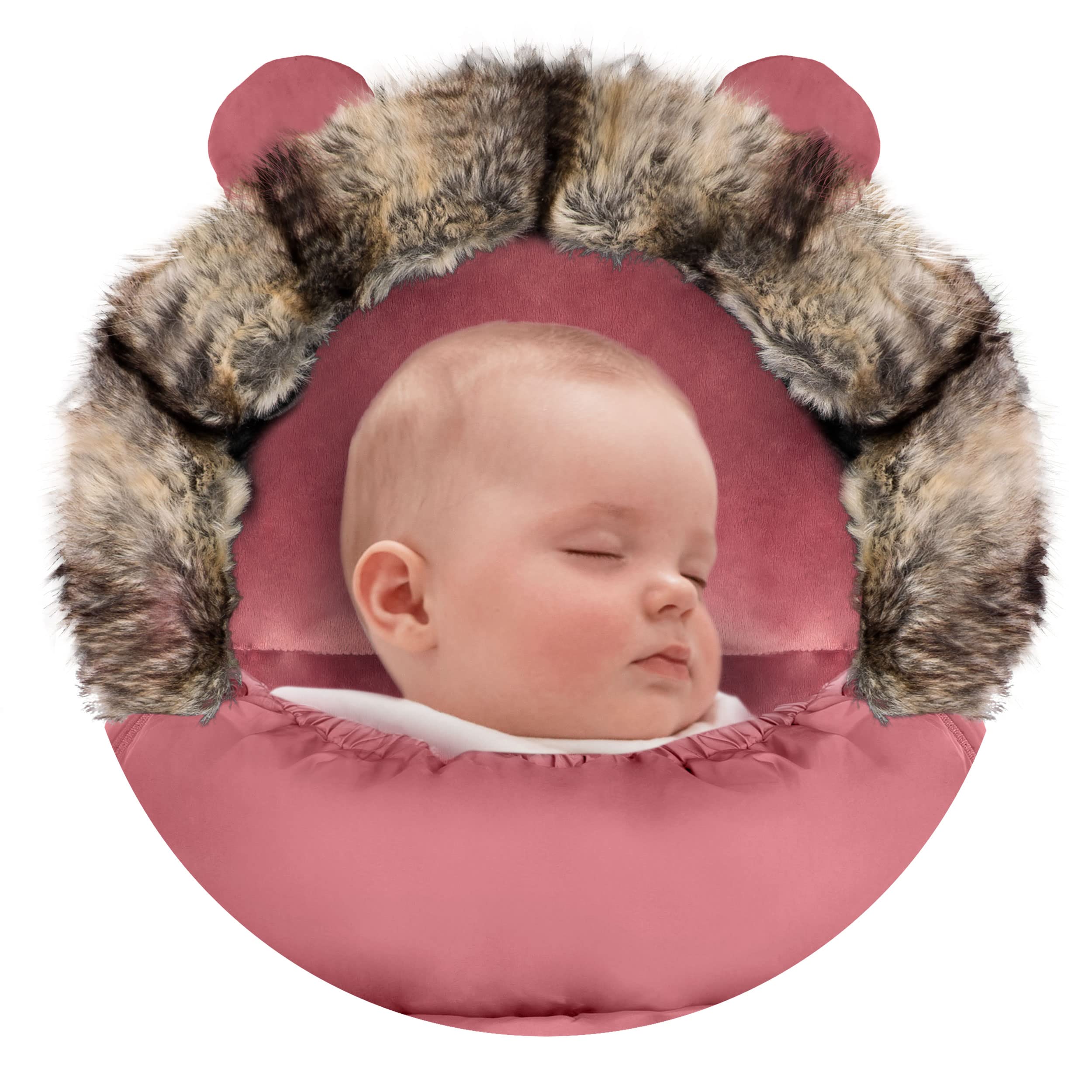 Saco de bebé para cochecito de bebé, saco de invierno, 96 x 45 cm Ricokids, Rosa., Práctico y funcional