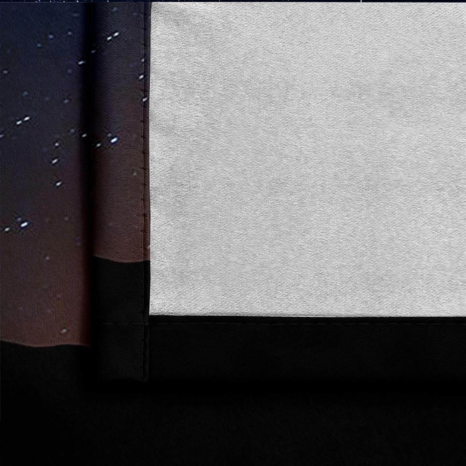 Küchen Vorhang Blickdicht 2 Stück,2 x 86W x 160H cm,Küchengardinen Modern mit Ösen Sternenklarer Himmel Schwarz Blau Gardinen für Balkon Modern