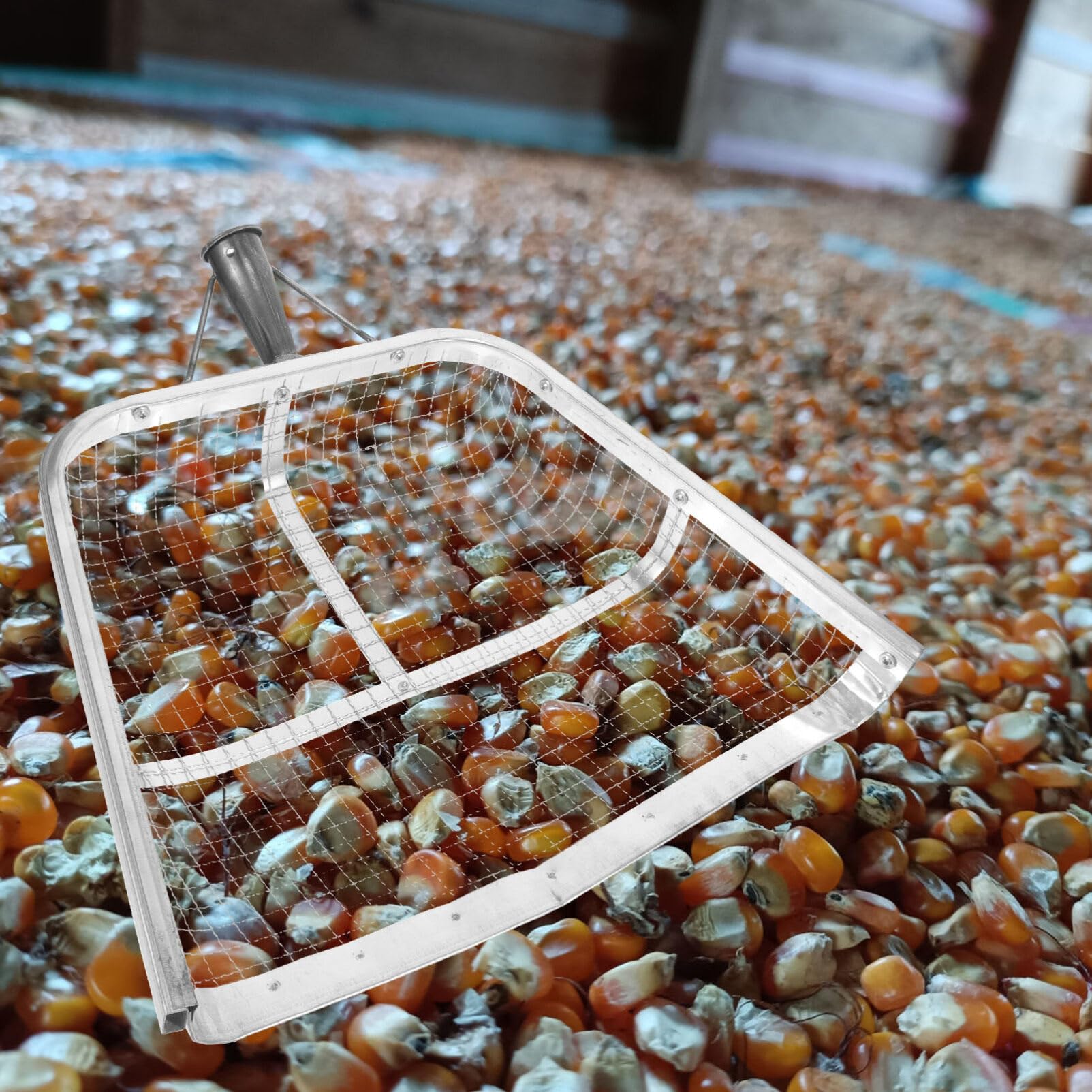 Happyyami Pala Pequeña de Hierro Multifuncional para Cedazo de Suelo y Colador, Herramienta Segura para Jardinería y Manejo de Flores en Plata