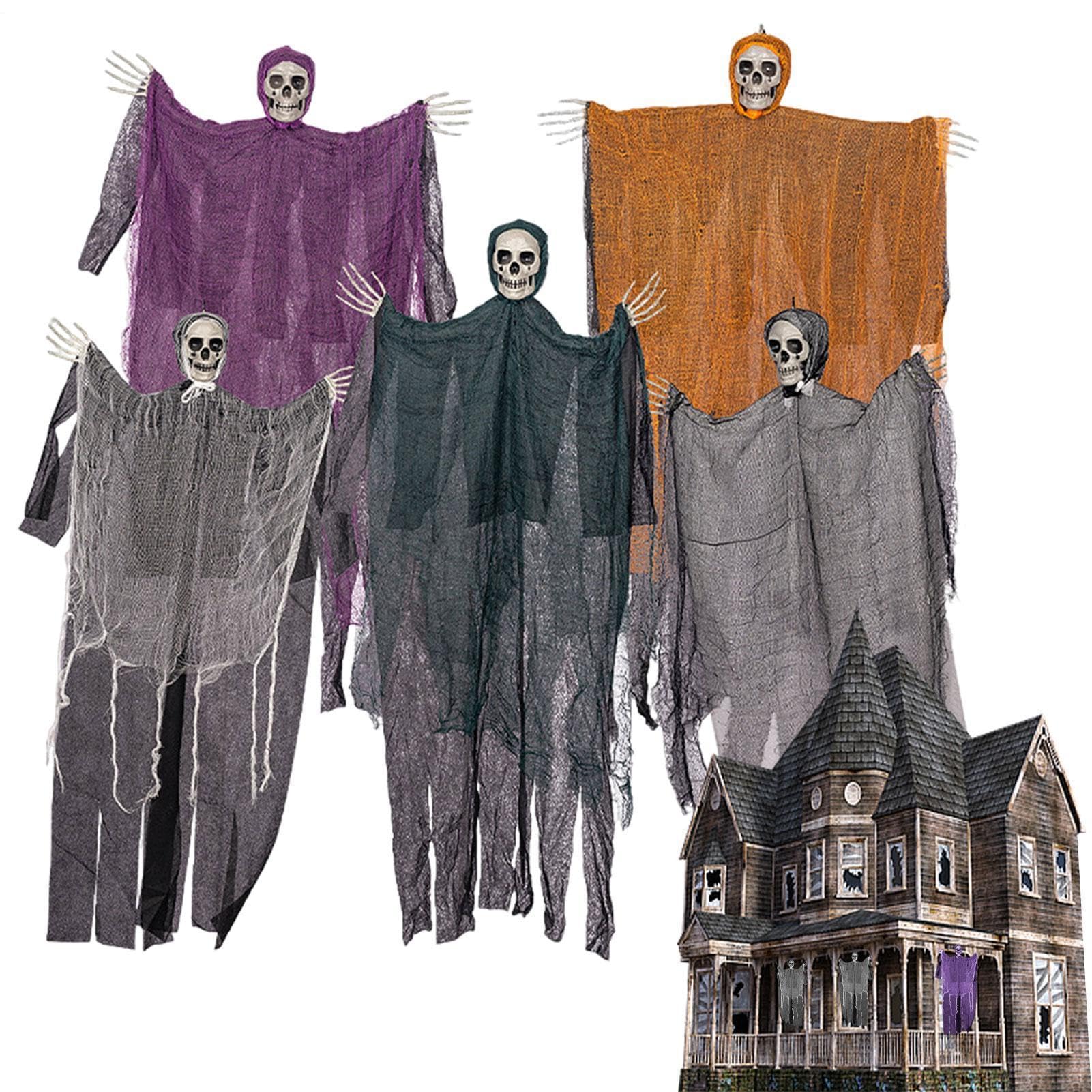 Decorazioni Halloween Paurose 5 Pezzi Addobbi Sospesi Inquietanti Da | Decorazioni Scheletri Paurosi Per Casa Stregata Feste Carnevale Feste A Tema Giardino Albero Finestra