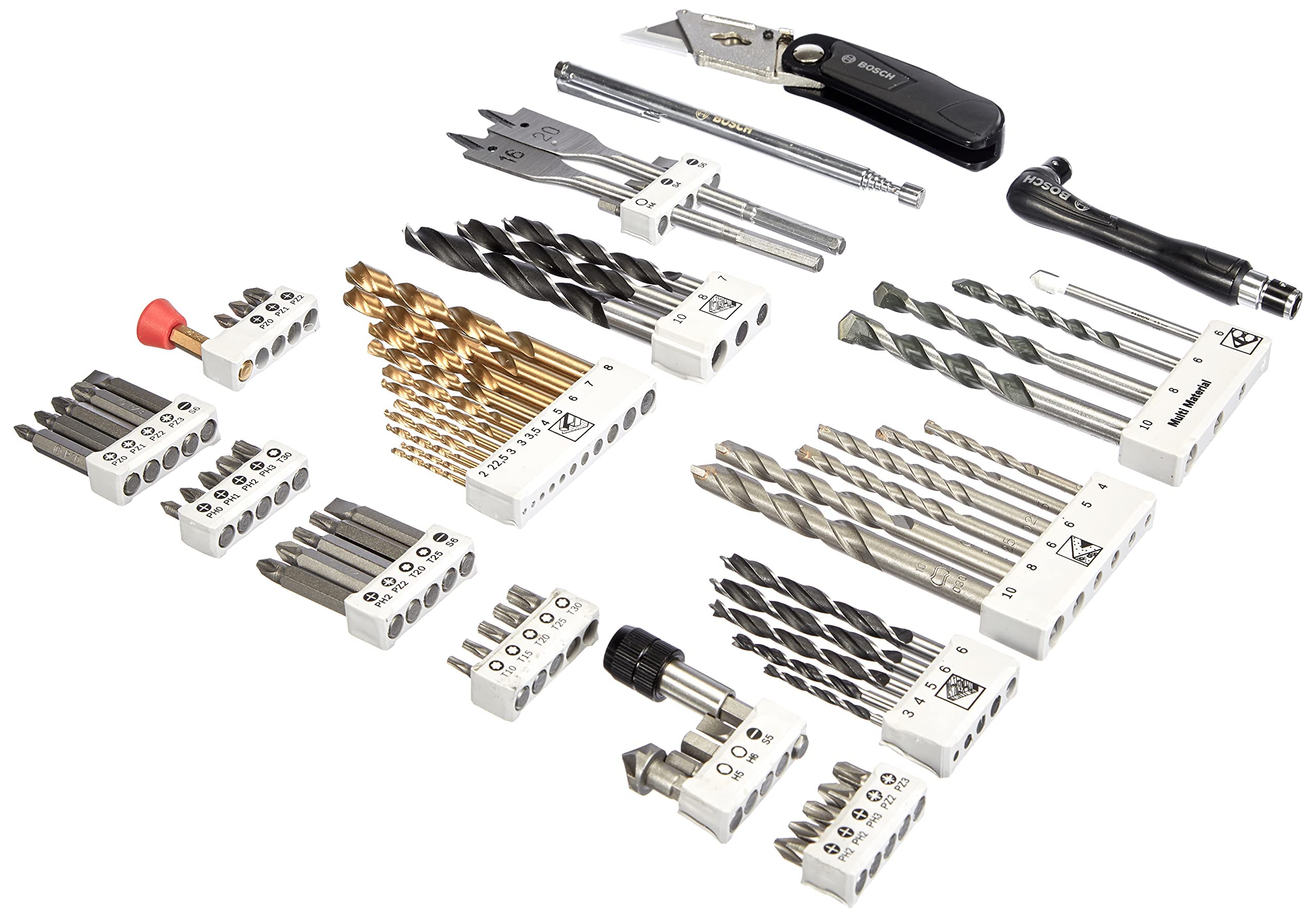 Bosch Professional 76-częściowy zestaw wierteł i końcówek wkręcających Premium X-Line (do drewnie, metalu i betonie, Akcesoria wiertło)