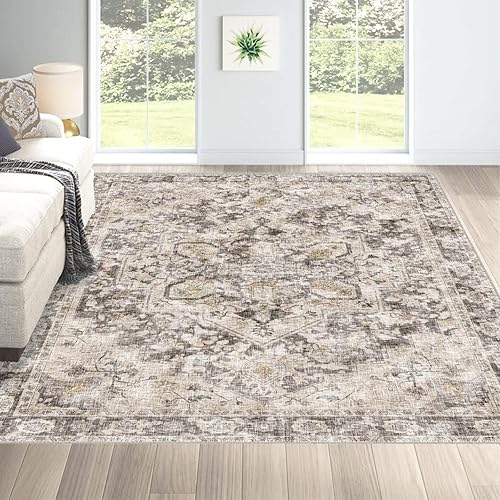 Miniatura 11 de Alfombras lavables de 5 x 7 pies para sala de estar, alfombras para dormitorio, alfombras grandes, alfombras de lana sintética ultra suave, alfombra