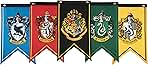 Conquest Journals Harry Potter Wizarding House Banner Flag Set, 12'' x 20'' Polyester Flags, Set of 5 Includes Hogwarts Crest, Gryffindor, Slytherin, Ravenclaw & Hufflepuff Banners, Birthday Party