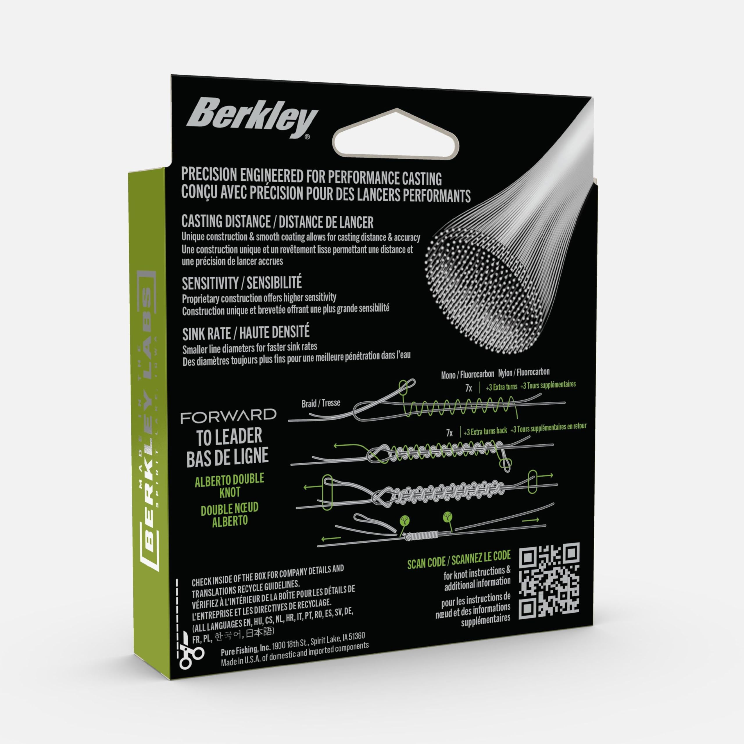 Berkley Forward Braid Línea de Pesca | Superfina de Alta sensibilidad para Spinning