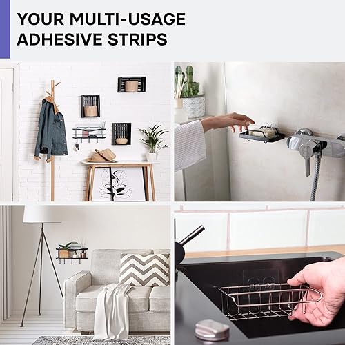 Miniatura 5 de KINCMAX Paquete de 2 soportes de esponja resistentes al agua, resistentes al agua, almohadillas adhesivas transparentes sin uñas para organizadores