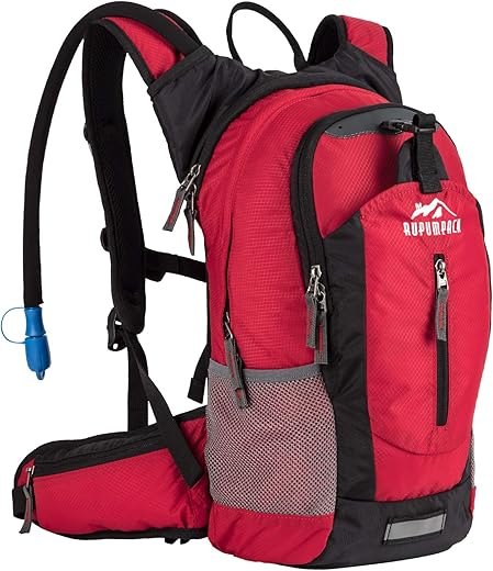 RUPUMPACK Insulated Hydration Backpack Pack with 2.5L BPA Free Bladder, Lightweight Daypack Water Backpack for Hiking Running Cycling Camping, Commuter, Fits Men, Women, Kids, 18L
