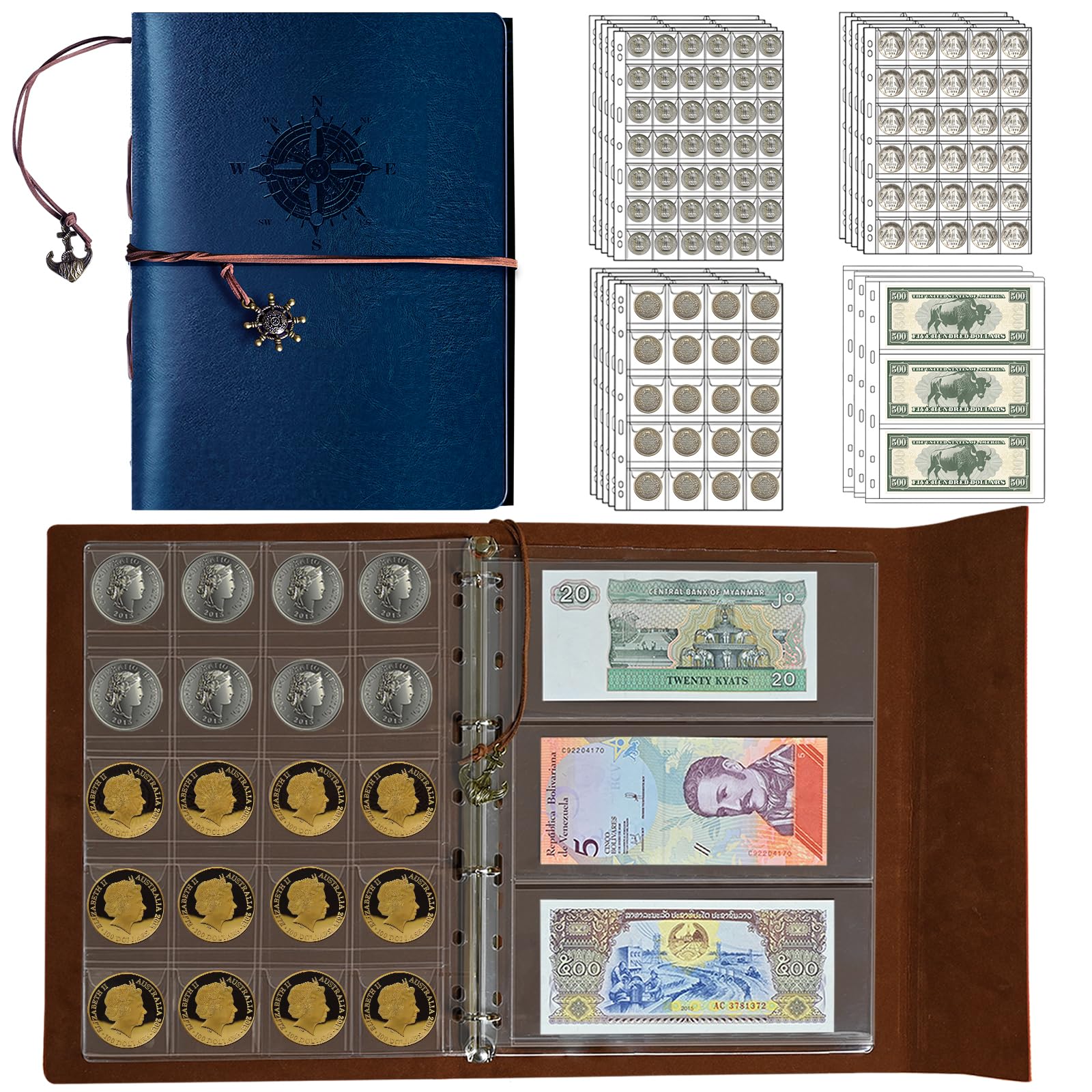 Porte-livre de collection de pièces de monnaie étui de rangement