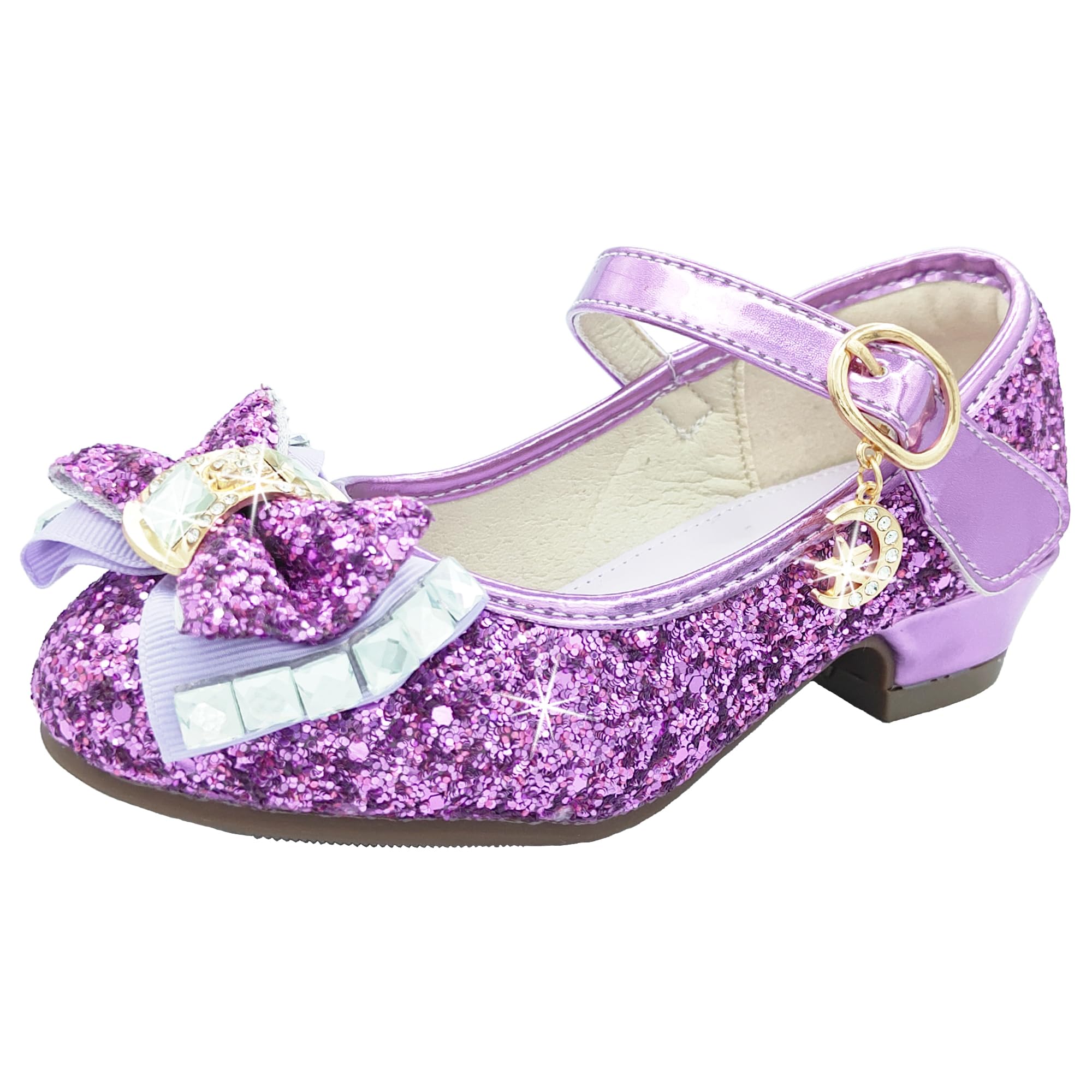 Scarpe Principessa Bambina Scarpe Tacco Bambina Glitterate Scarpe Ballerine Bambina Scarpe Brillantini Bimba Scarpe Glitter Tacchi Bimba Eleganti Cerimonia Principessa Regalo Bambina EU26-36