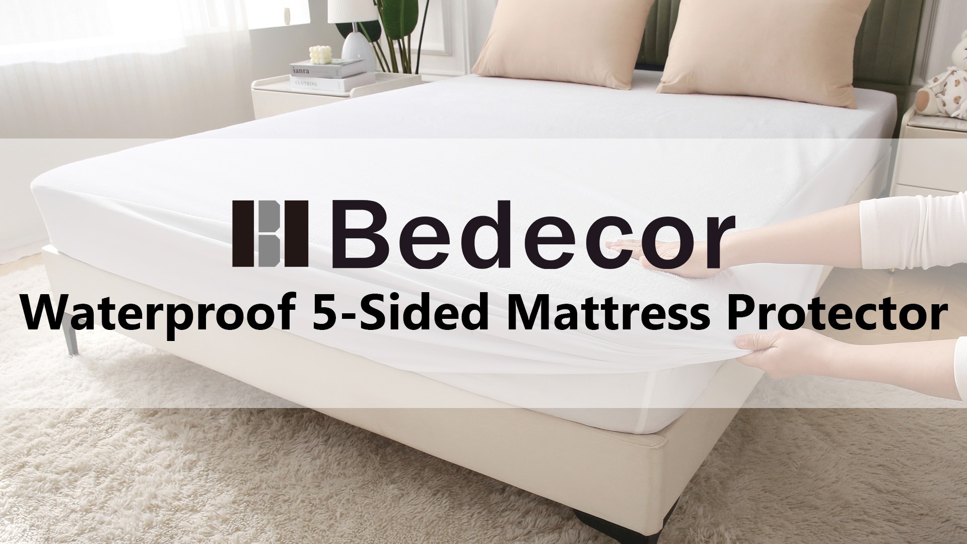 Protège-Matelas Bedecor 90x190/200cm Alèse Coton Imperméable 5 Côtés - Anti-Acarien, Incontinence, Lavable Machine