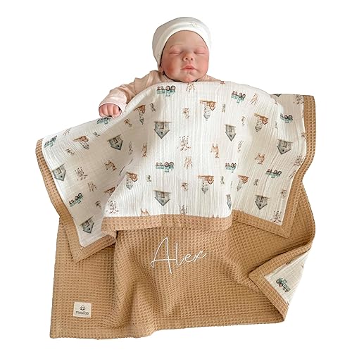 Mouliss Personalized Baby Blanket with Name – Handmade 100% Organic