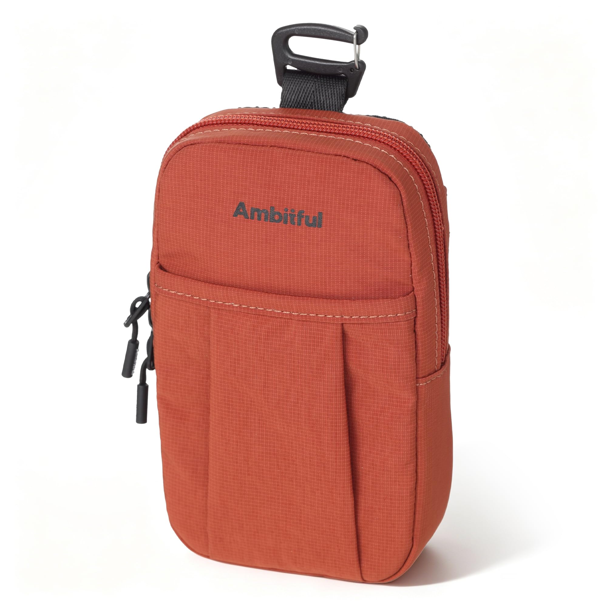 AMBITFUL Compact Sports Camera Bag, Shoulder Strap Storage Case, 3.94 x 1.57 x 7.09 inches, Compatible with Phones, Compact Cameras, Power Banks, Headphones, Black (Hang U1) (Orange)