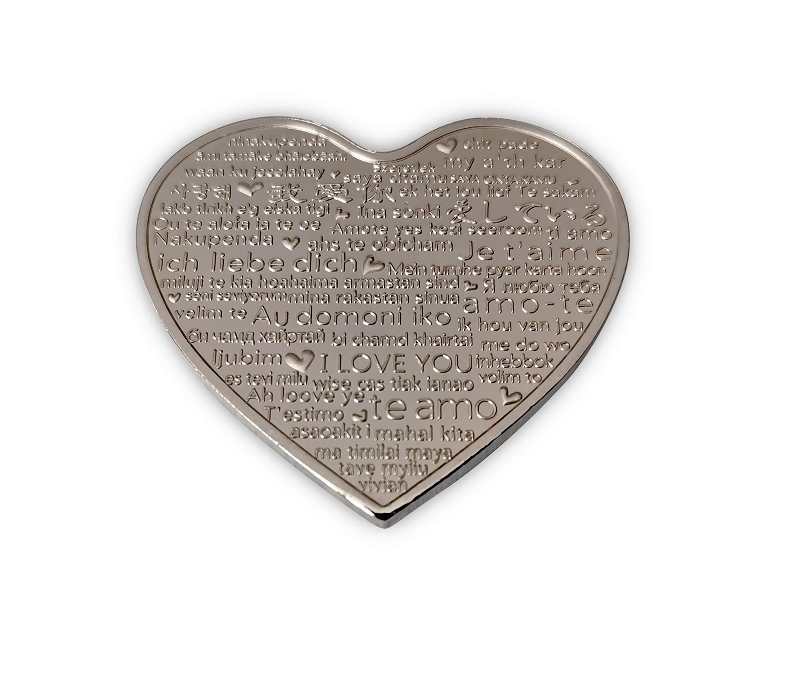Romantische „Ich Liebe Dich“ Münze – Herzförmig Mit Rose, Aus Metall, Als Kleines Geschenk Für Valentinstag & Hochzeit