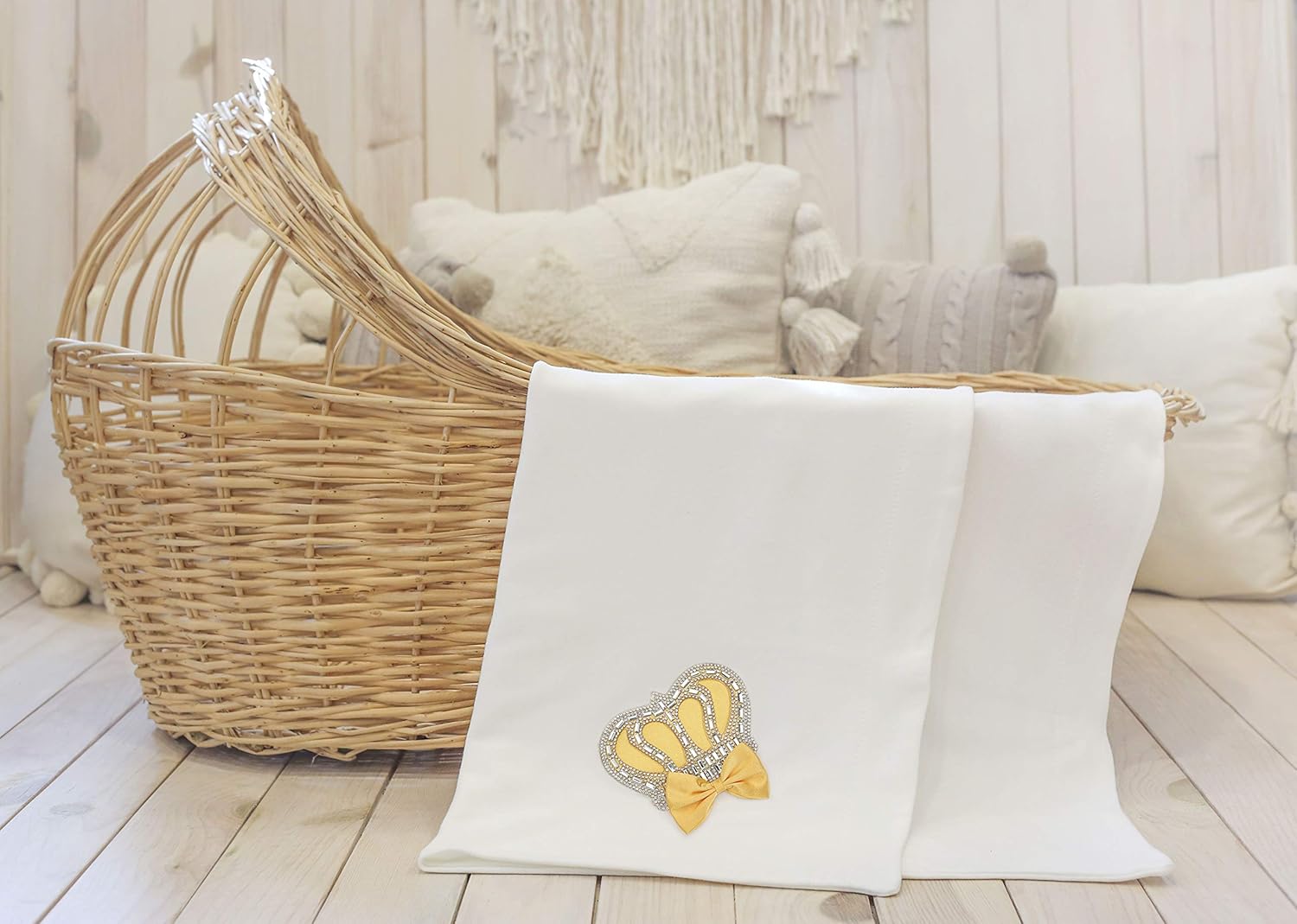 Lilax Baby Girl Newborn Jewels Crown Swaddle Receiving Blanket Yellow