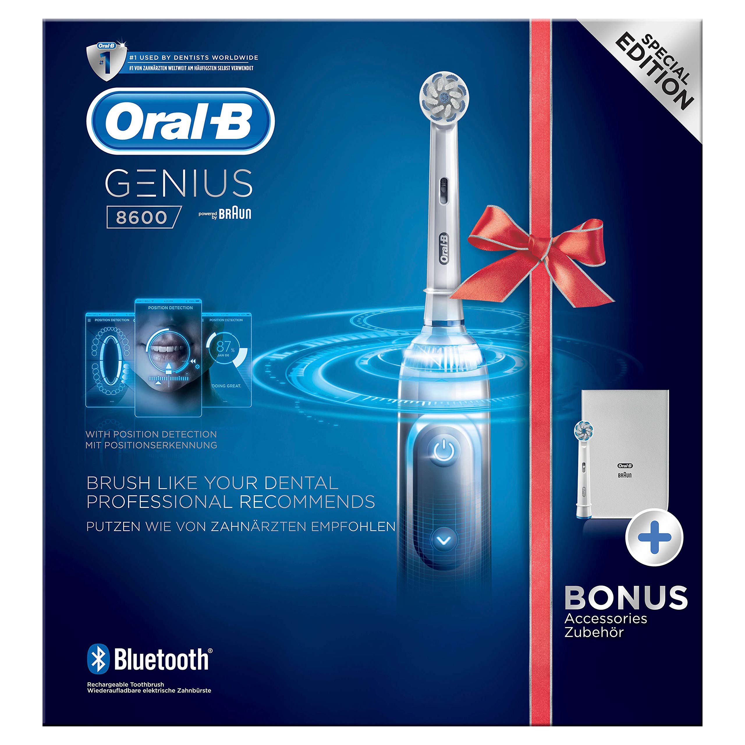 Oral-B Power Genius 8600 Elektrische Zahnbürste, Silber, entwickelt 780 g