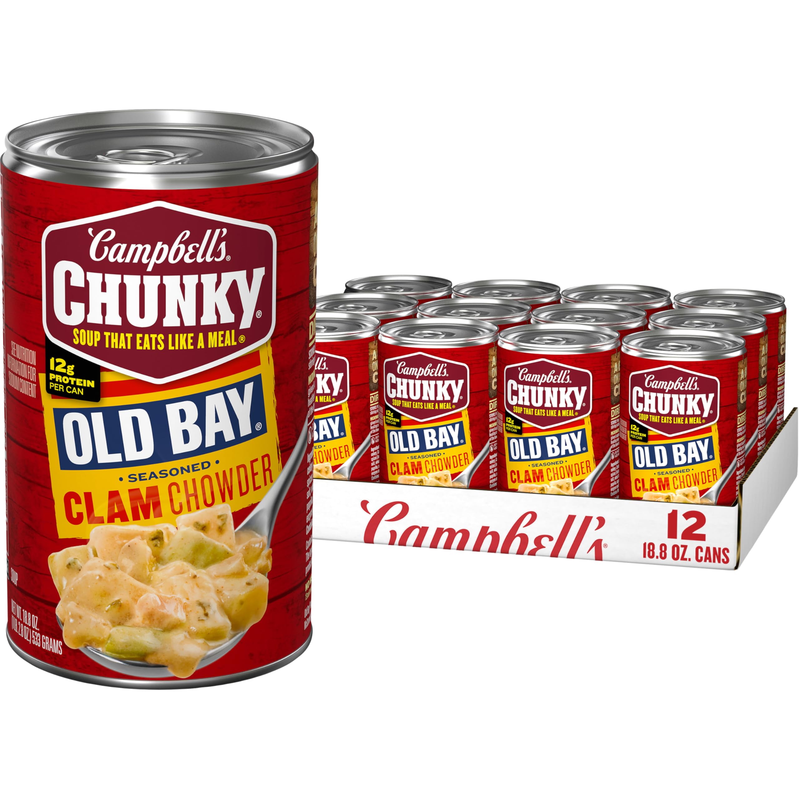 Campbell's Chunky Old Bay Mussel Soup 18oz Tin (Pack of 12)