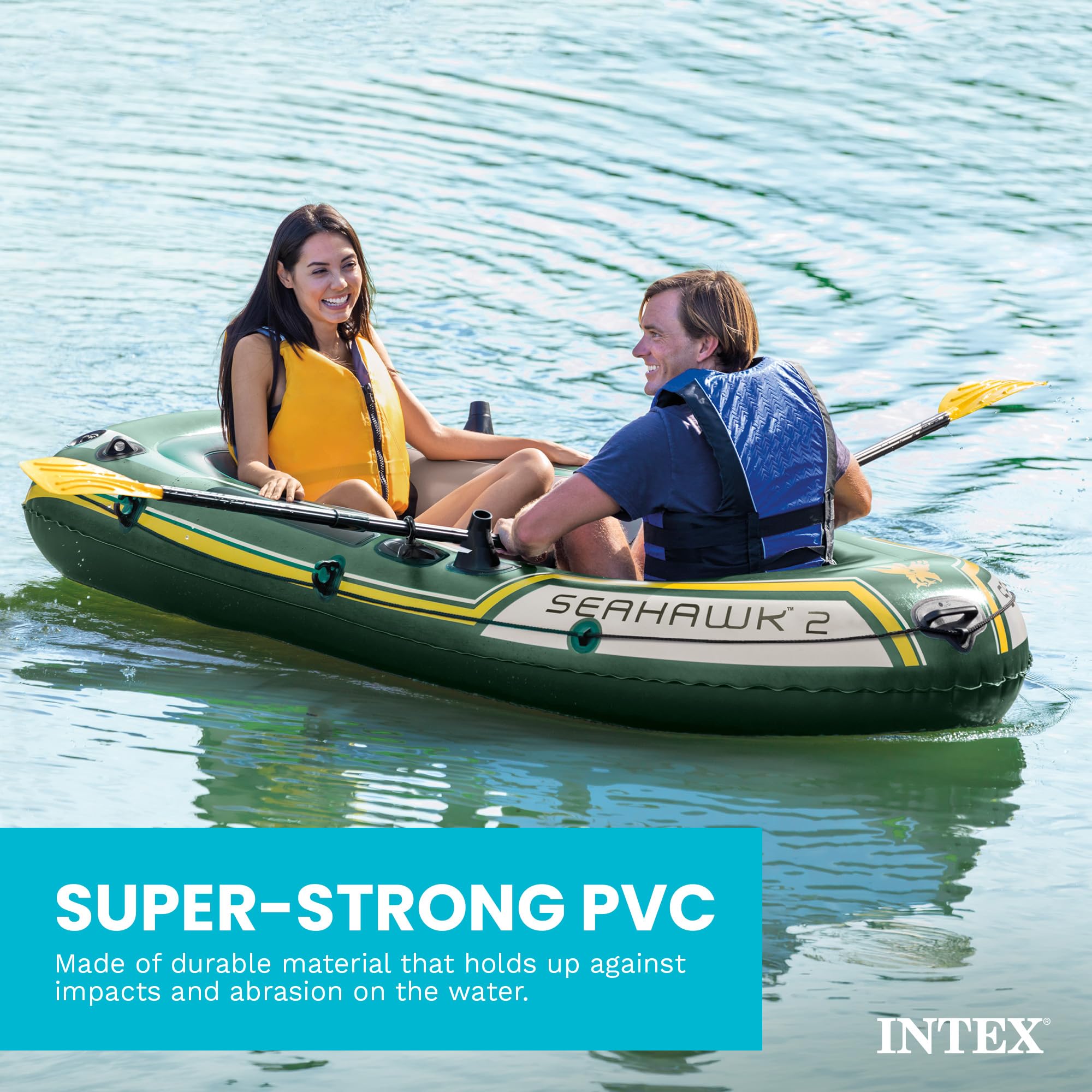 INTEX Bateau gonflable Seahawk 2 Vert et Jaune 236cm x 114cm x 41cm