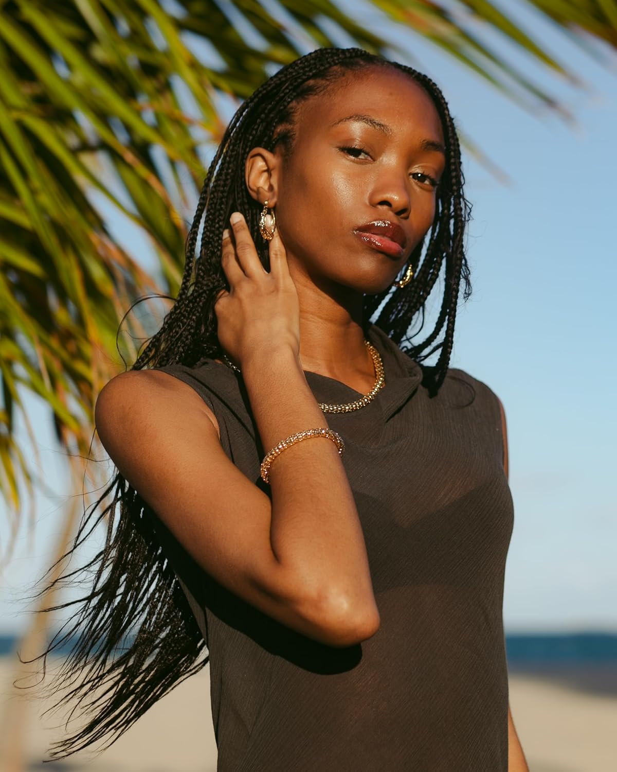 Barzel 18K Gold Plated Popcorn Mesh Bracelet for Women, 7.5 Inches - Made in Brazil - Image 5