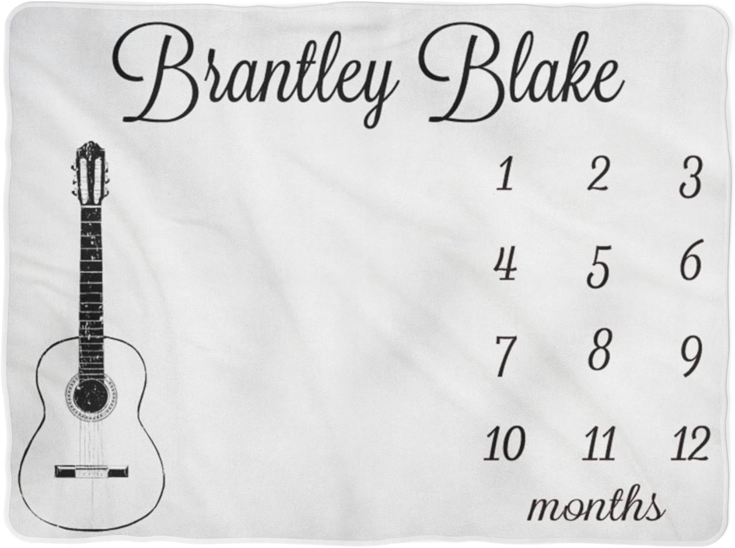 Guitar Milestone Blanket Month Blanket Baby Baby Growth Tracker Soft Fleece Blanket Newborn Gift