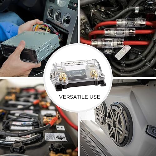 Miniatura 6 de InstallGear Soporte de fusible ANL en línea calibre 024 AWG con fusible de 150 amperios, sin necesidad de terminales de cable, caja de fusibles de