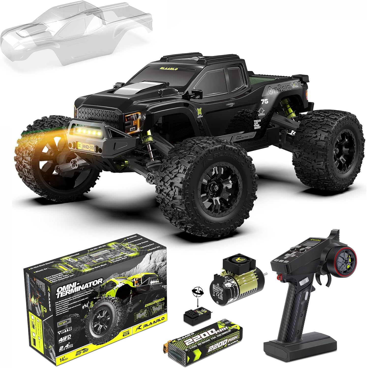 RIAARIO 1/10 Brushelss RC Cars with Transparent Body Shell