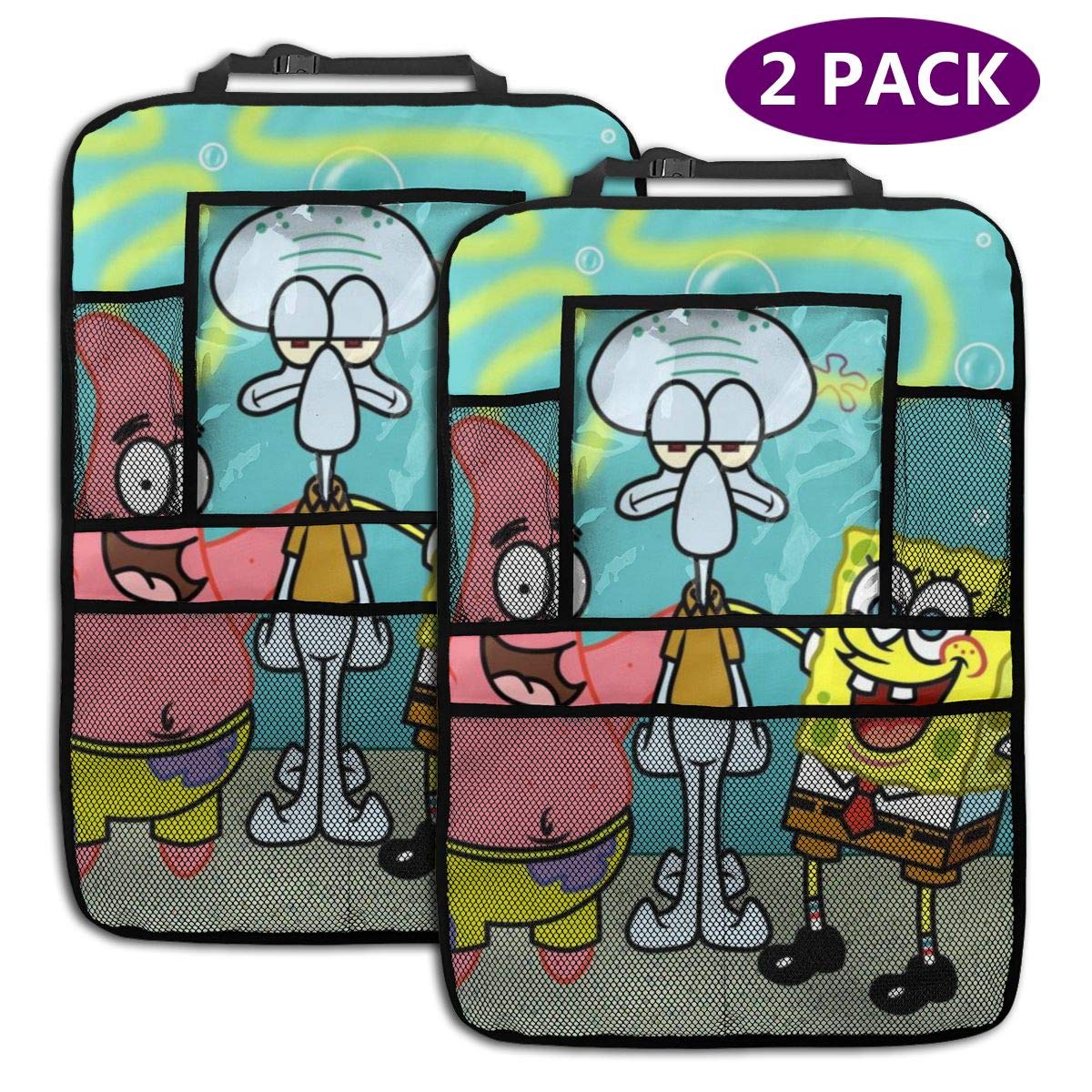 Squidward and Spongebob Backseat Car Organizer Kick Mats 2