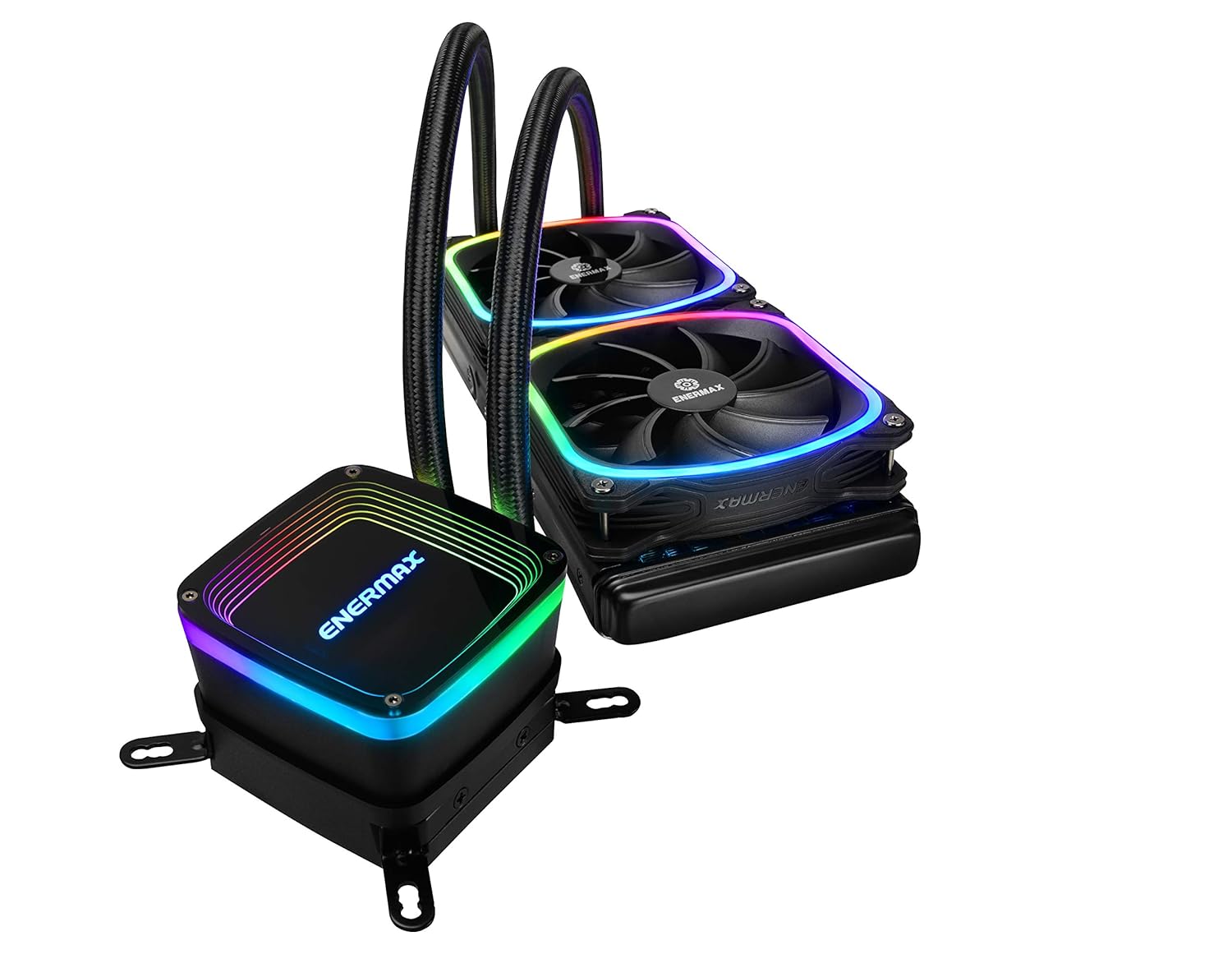 Enermax Aquafusion 240 Intel / AMD AIO Liquid CPU Cooler Adable RGB ARGB؛ ELC-AQF240-SQA