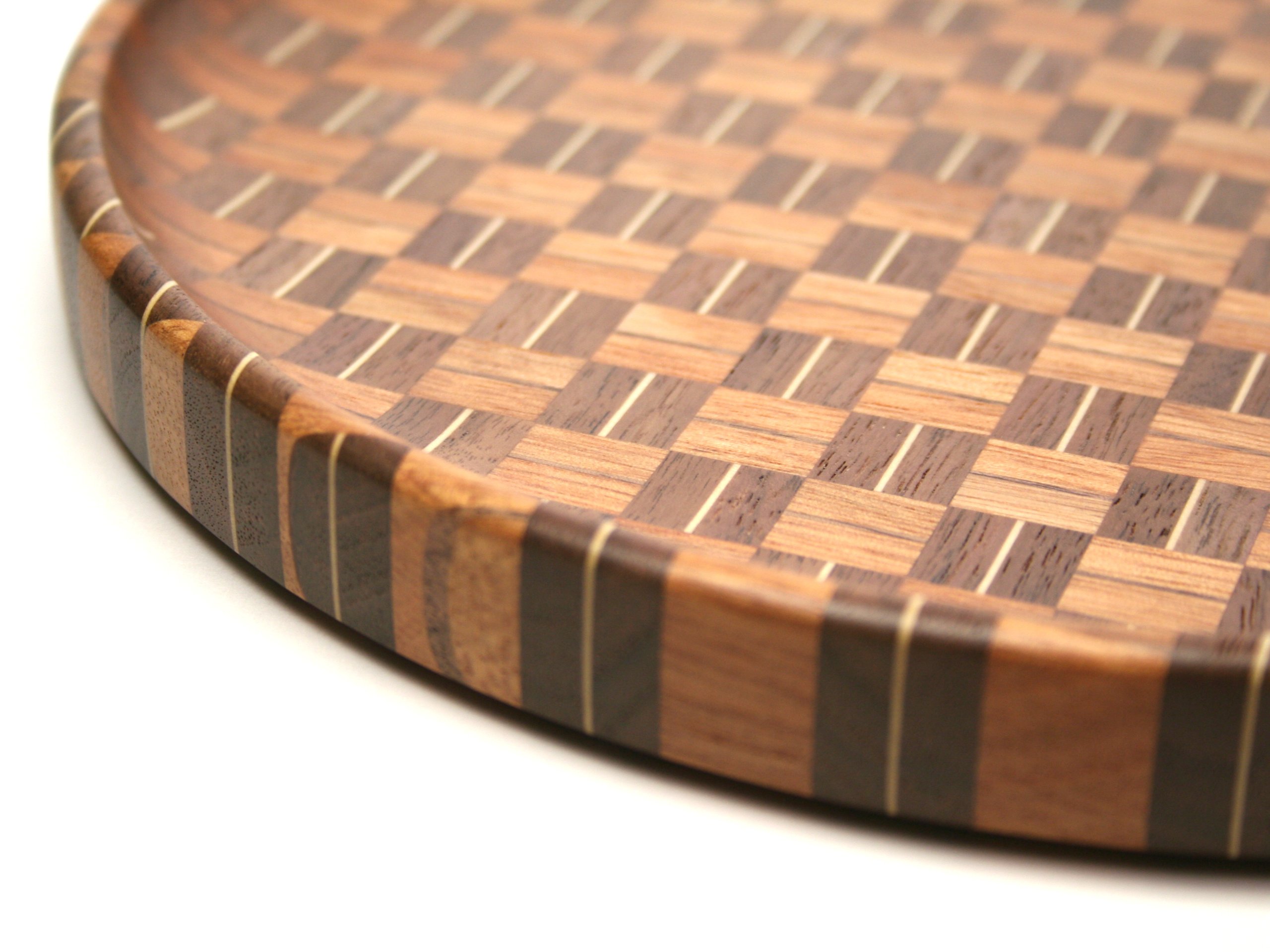 Amazon | 寄木細工ムク8寸丸盆 | 箱根丸山物産 | トレイ・盆