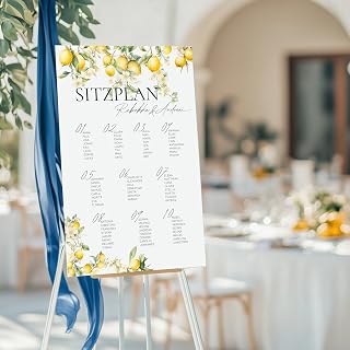 Sitzplan Alu-Dibond Weiß matt personalisiert - Made in Germany - Schild für Hochzeit