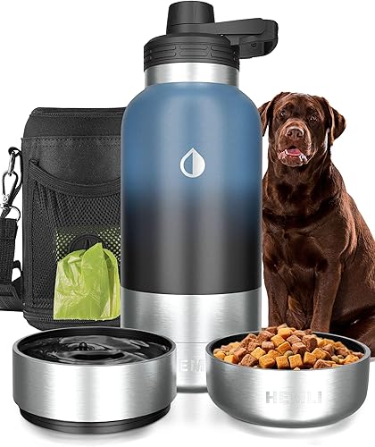 Miniatura 11 de Botella de agua para perros, botella de agua de viaje aislada para perros, dispensador de botellas de agua para mascotas de acero inoxidable,