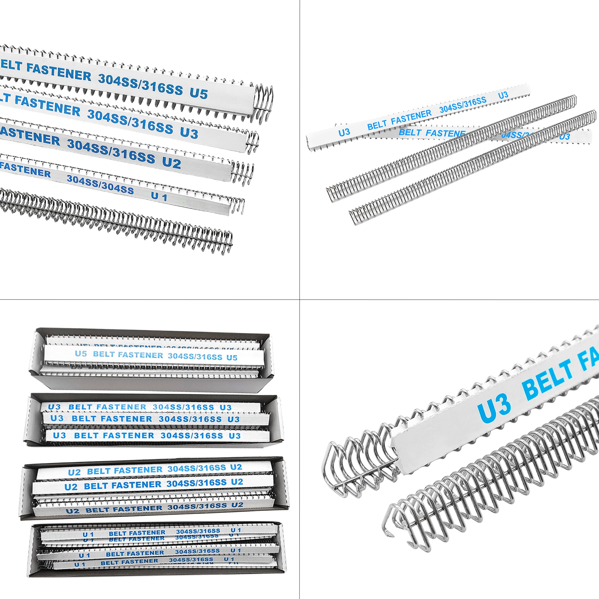 12 piezas de cinta transportadora de cordones, gancho de alambre, empalme y reparación de juntas de acero inoxidable, hebilla de alambre para correas de PVC PVK PU, peso ligero, 12 pulgadas de largo