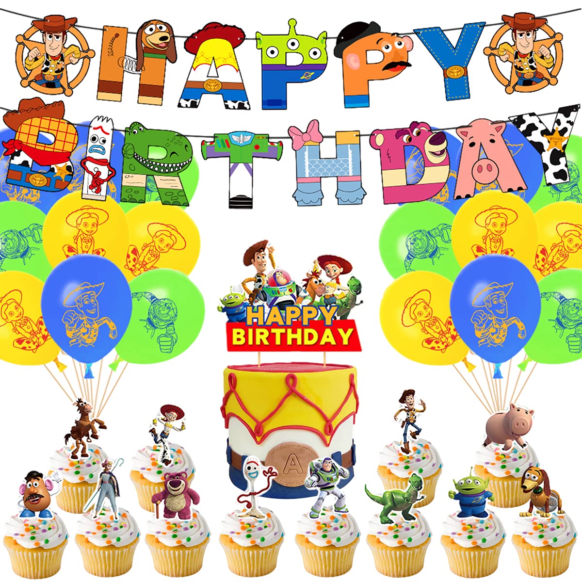 OULUN Birthday Party Supplies For Toy Story , Toy Inspired Story Theme Party Decoration