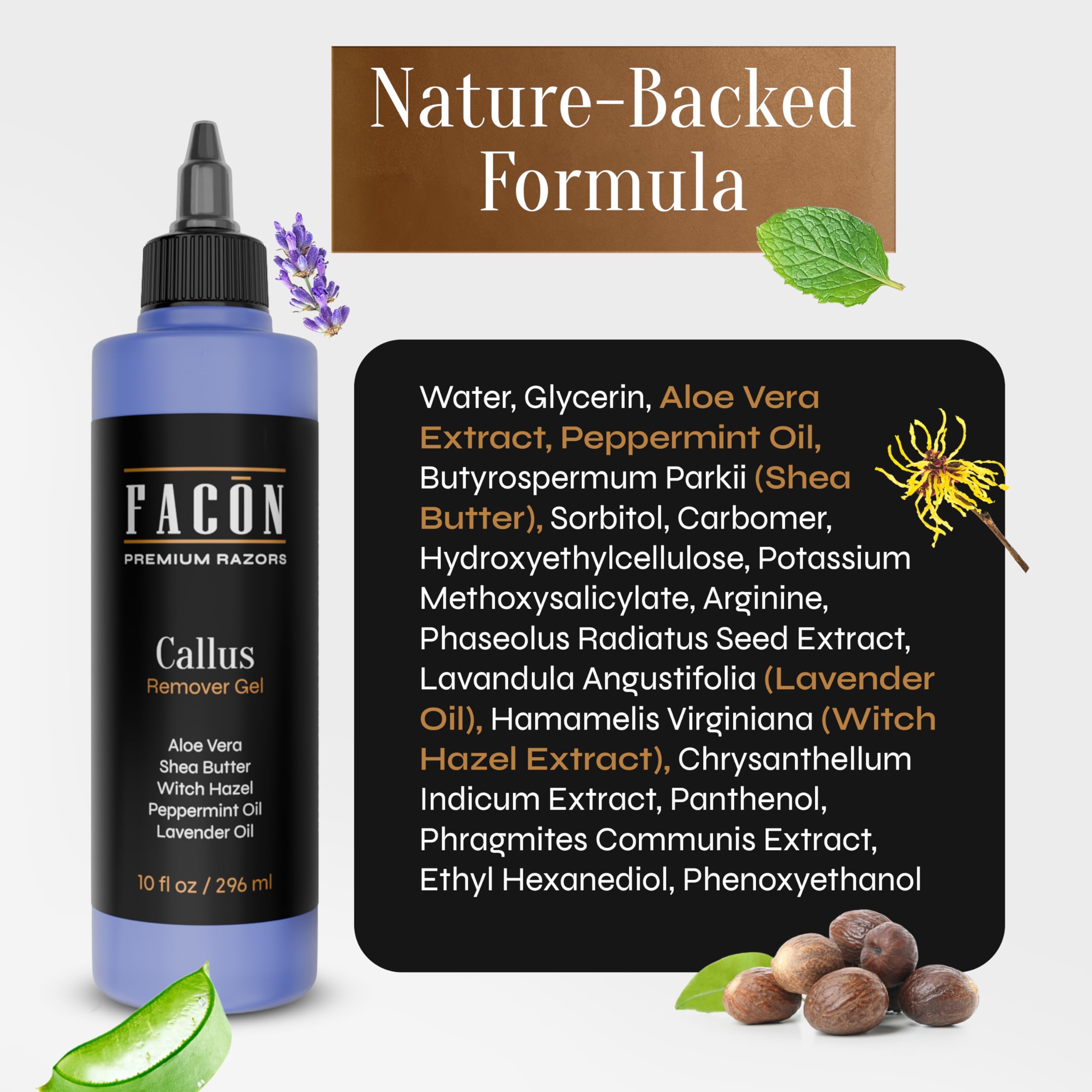 Facón Gel eliminador de callos profesional para pies con aloe vera, manteca de karité, menta y hamamelis, suavizante de callos con aroma a lavanda, spa de pies para pedicura en casa, elimina la piel 7