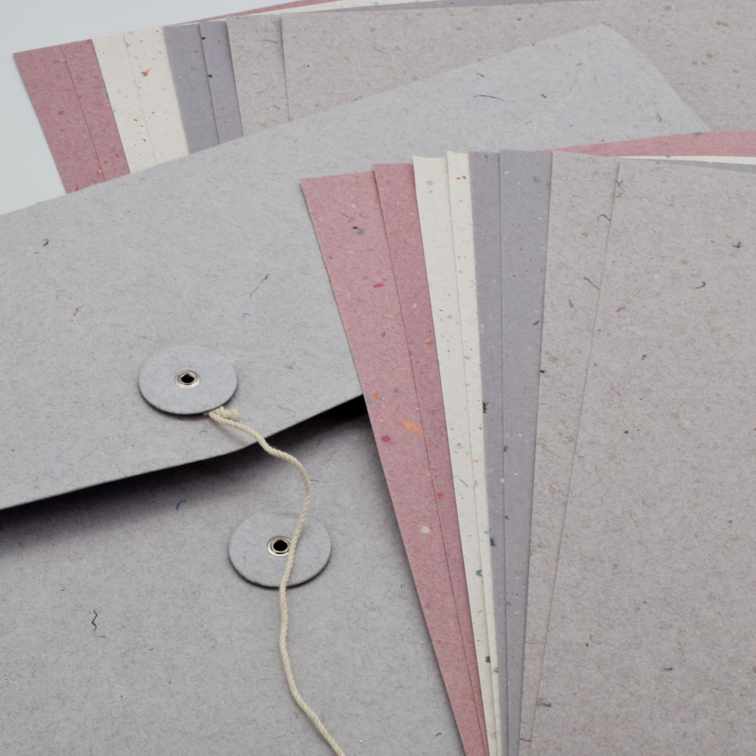 Handmade Paper Naturals-Gray Lilacs & Pinks Compendium in A3 Folio, 8 Recycled Sheets Placemat / A3 size, 8 sheets A4 size-image-32
