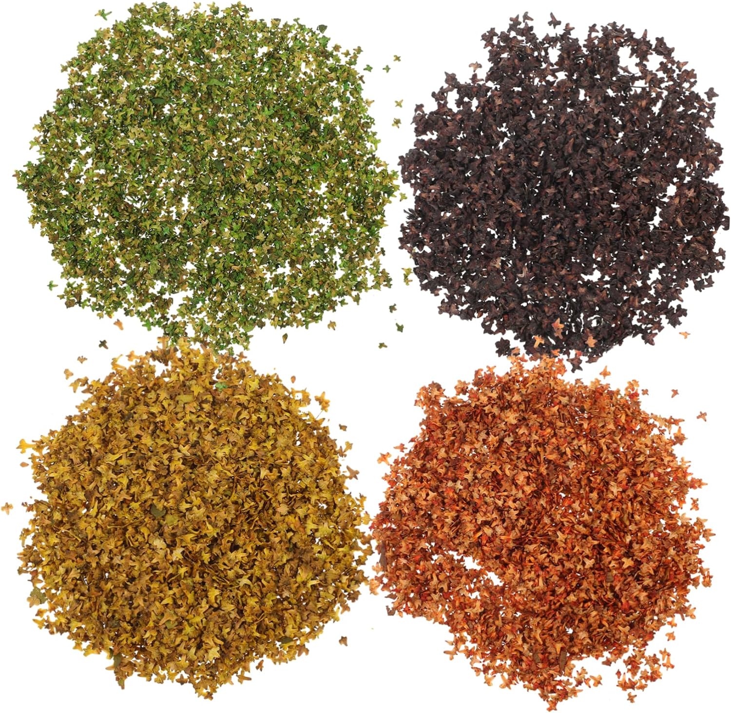 GALPADA 16packs Miniature Simulation Leaves for Scenery Decor Autumn Artificial Leaves for Model Railways and Home Decoration