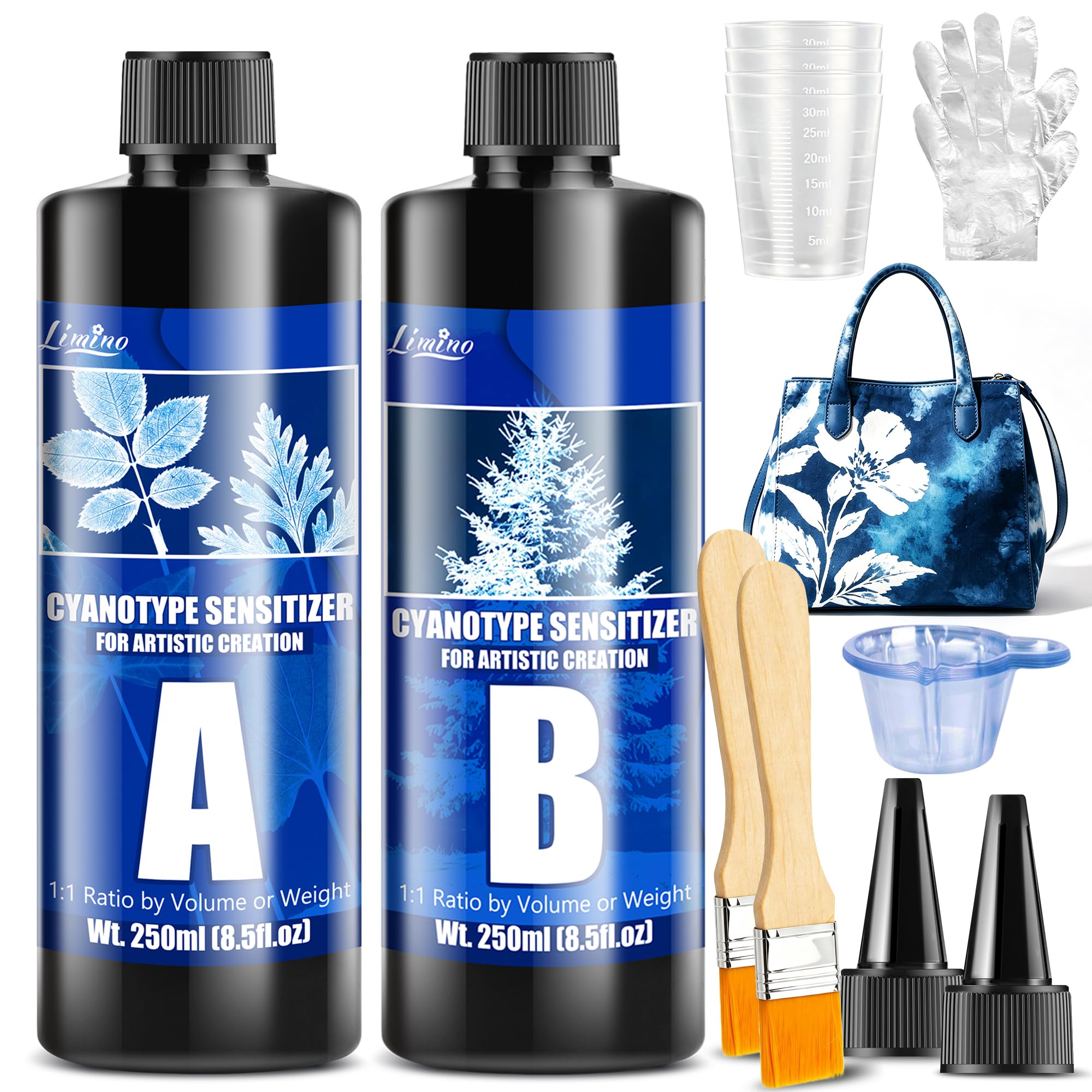 Cyanotype Kit, 500ml Sun Printing Sensitizer Set, Cyanotype Chemicals Kit
