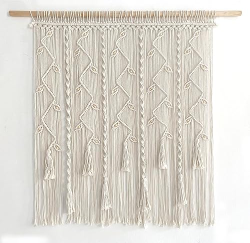 Miniatura 3 de Cortinas bohemias de macramé para ventanas, cortinas tejidas divisoras de habitaciones, sala de estar, cortinas para colgar en la pared, 39 pulgadas
