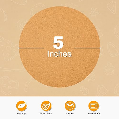 Miniatura 2 de SMARTAKE 200 hojas redondas de papel pergamino sin blanquear, pergamino precortado antiadherente de 5 pulgadas, perfectas para hornear, asar a la
