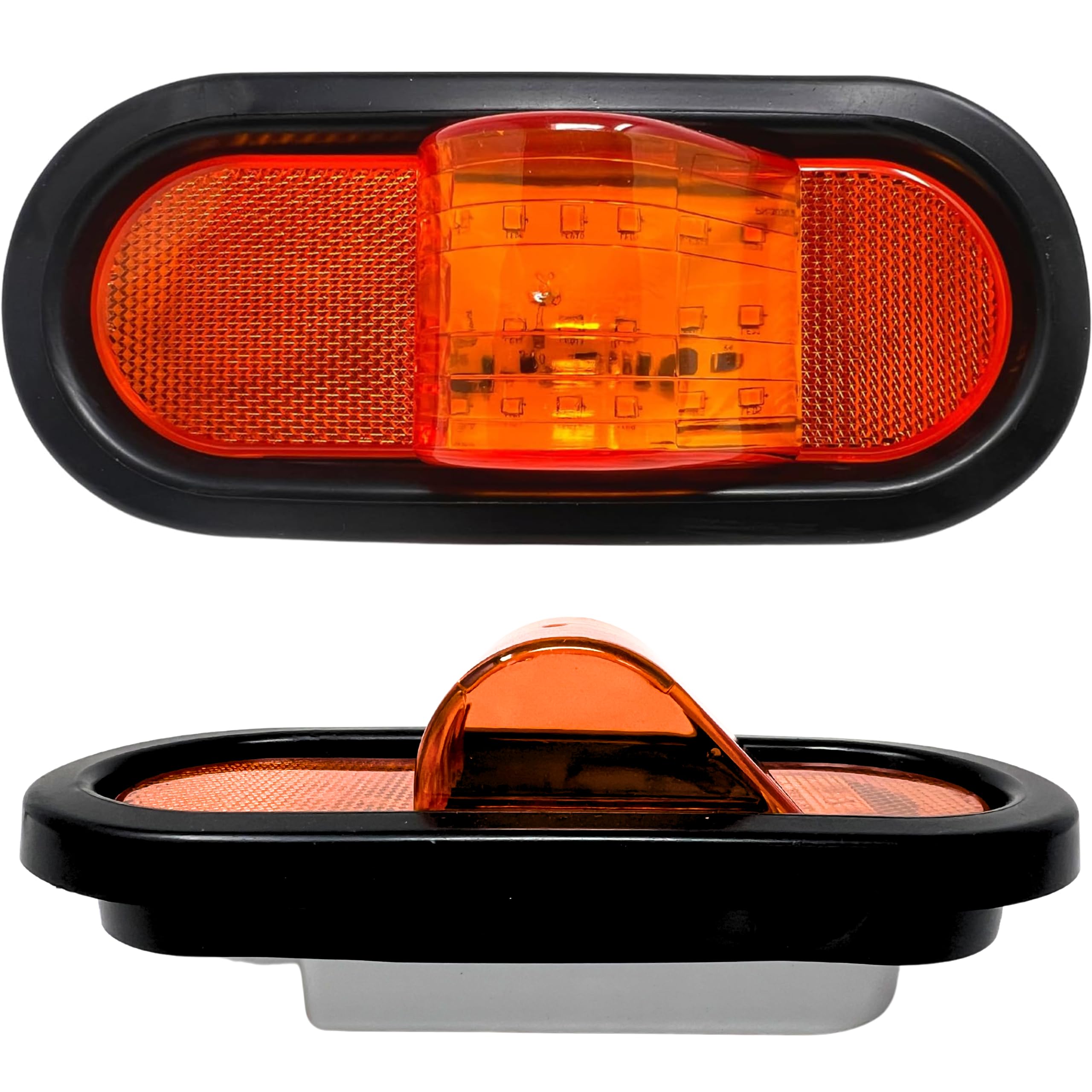 All Star 4" Oval LED Side Marker Lights – Amber Lens, Chrome Bezel – 4-Pack (QTY 2 Pairs) For Trailers & Trucks