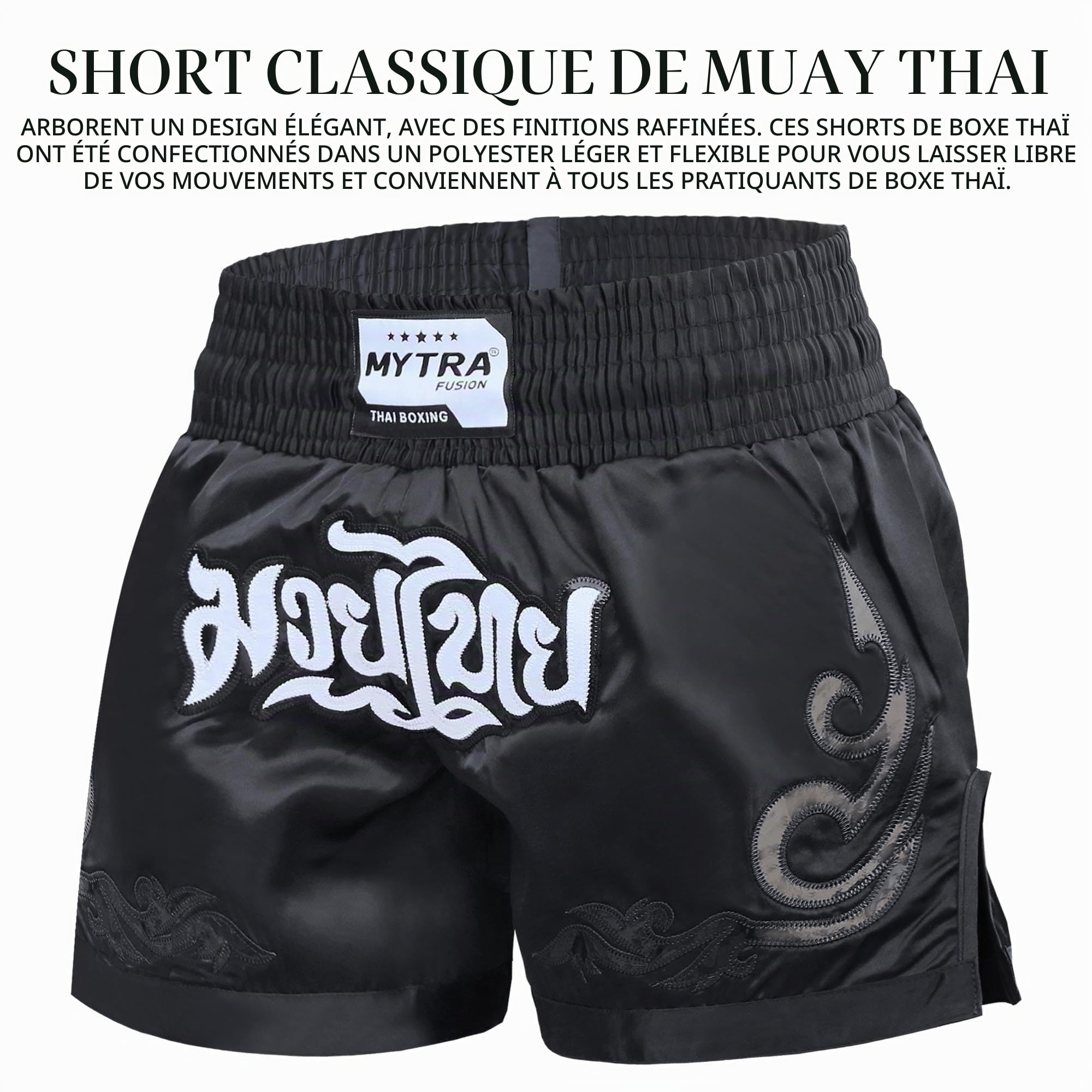 Mytra Fusion Shorts Muay Thaï Enfants – Junior Kickboxing Shorts de Combat en Cage pour l'entraînement MMA, Le Grappling et Les Arts Martiaux