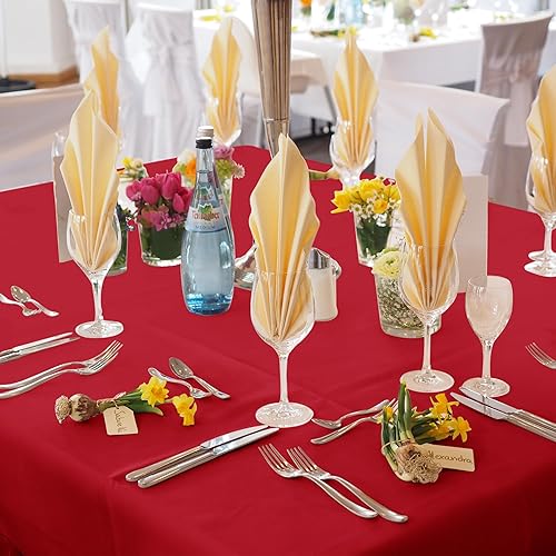 Miniatura 60 de Fitable - Paquete de 6 manteles redondos, resistentes a las manchas y lavables, manteles de tela de poliéster para bodas, fiestas, banquetes