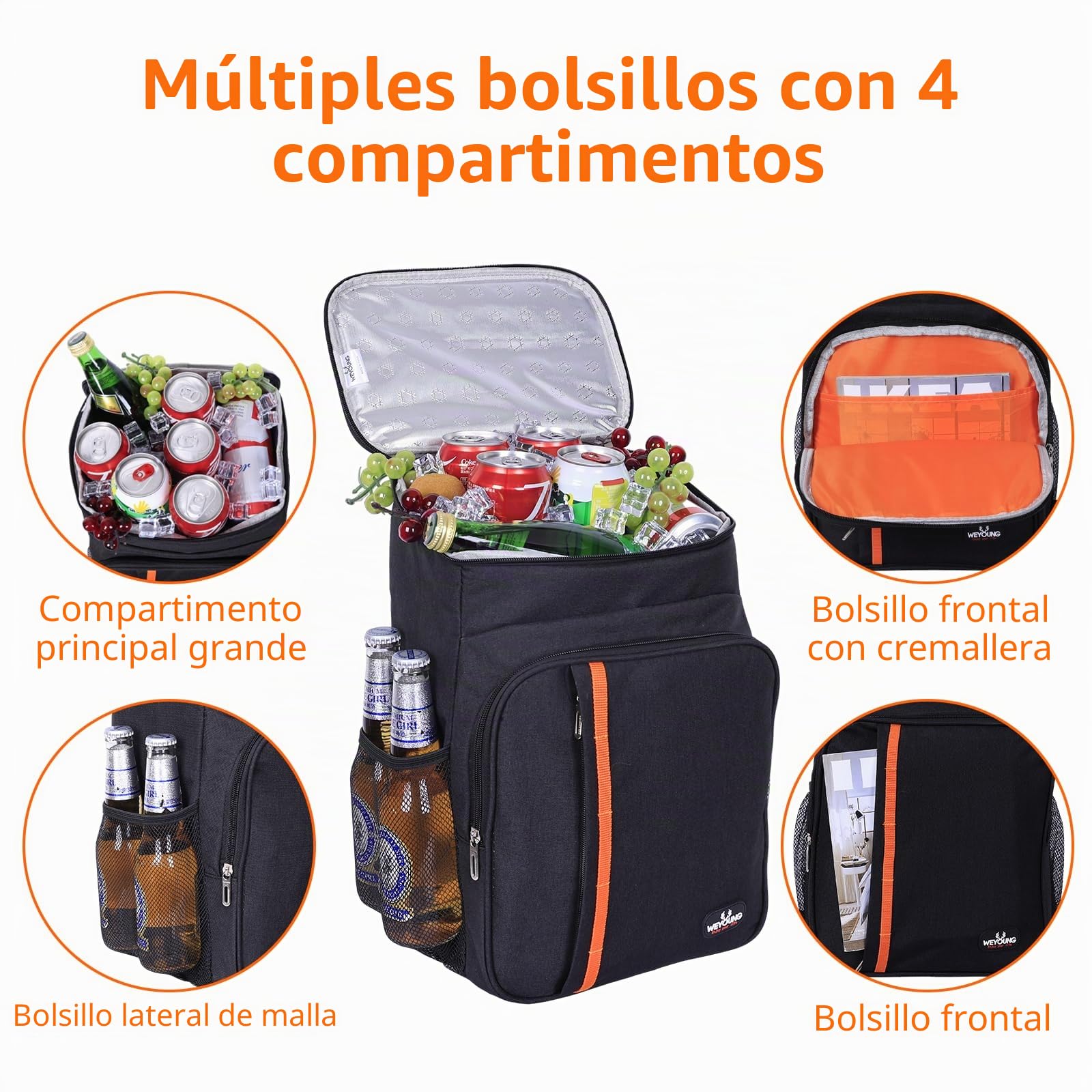 Mochila refrigeradora de 23 l