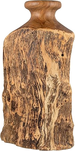 Miniatura 8 de Vitex Pubescens Vahl - Jarrón de madera natural hecho a mano (11.8 pulgadas) x profundidad (5 a 5.5 pulgadas)  Jarrón de madera único