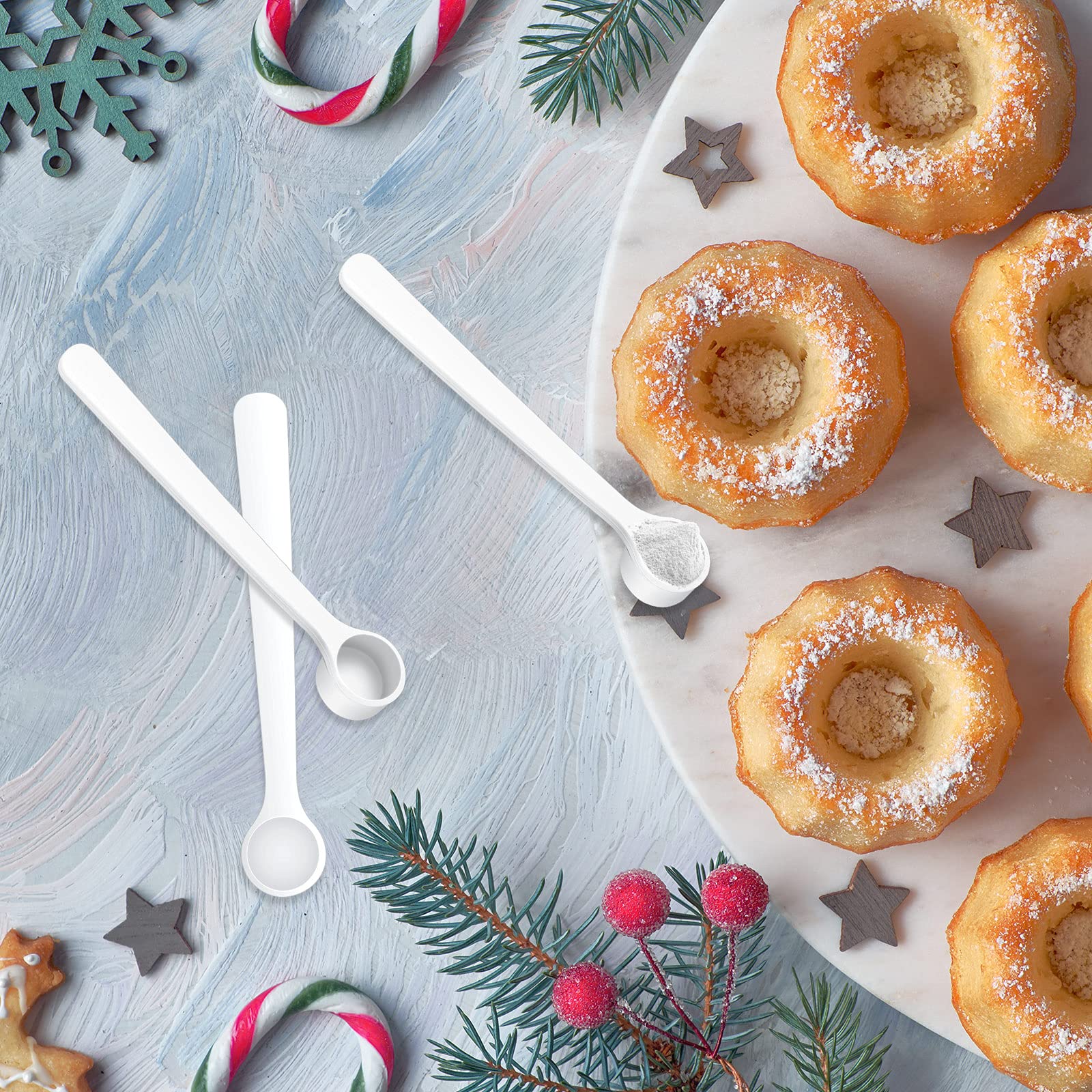 4 Mini Cuillères à Médicaments Métal - 8,4cm - Colorées (or, Argent, Vert, Rouge) - Multifonction