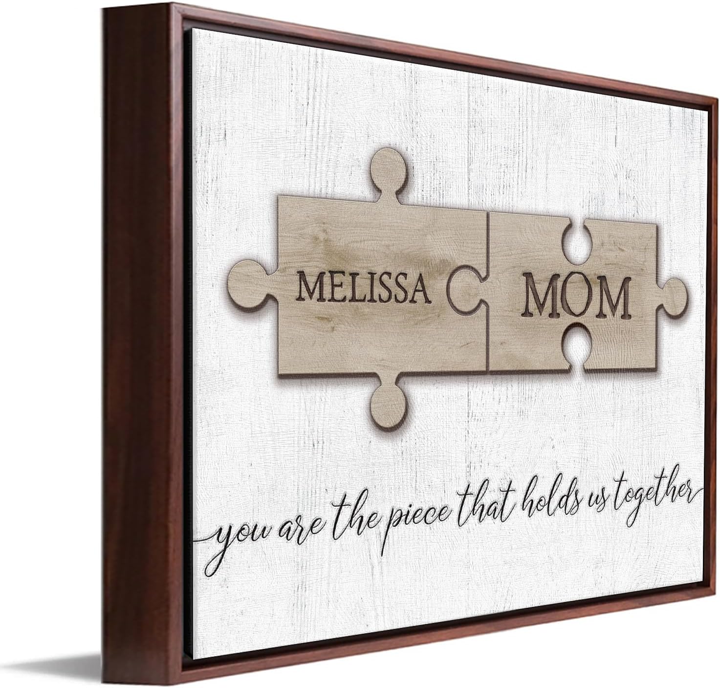 Personal-Prints MOM & Children Personalized Puzzle Wall Art | Unique Customized with up to 8 Names | Mother’s Day, Birthday or Christmas Gift (13"x16" Framed Paper Print, 3 Children)