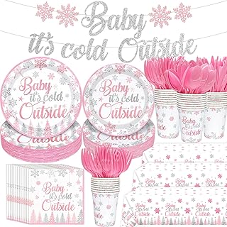 191Pcs Baby Its Cold Outside Baby Shower Decorations Winter Wonderland Baby Shower Decorations A Little Snowflake is On The Way Snowflake Baby Shower Decorations Winter Baby Shower Decorations