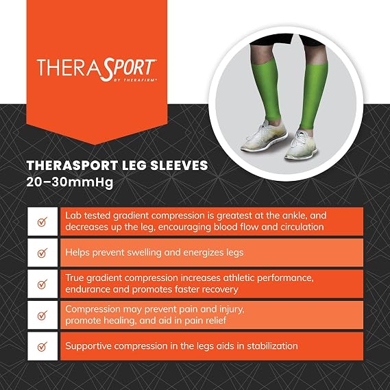 THERAFIRM 20-30mmHg Moderate Compression Athletic Performance Leg Sleeves