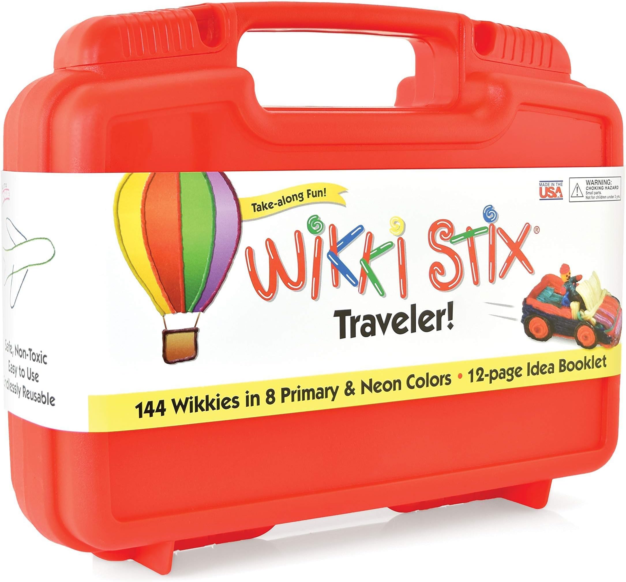 WikkiStix Traveler, Kids Travel Essential, 144 Wikki Stix, Red Carrying Case