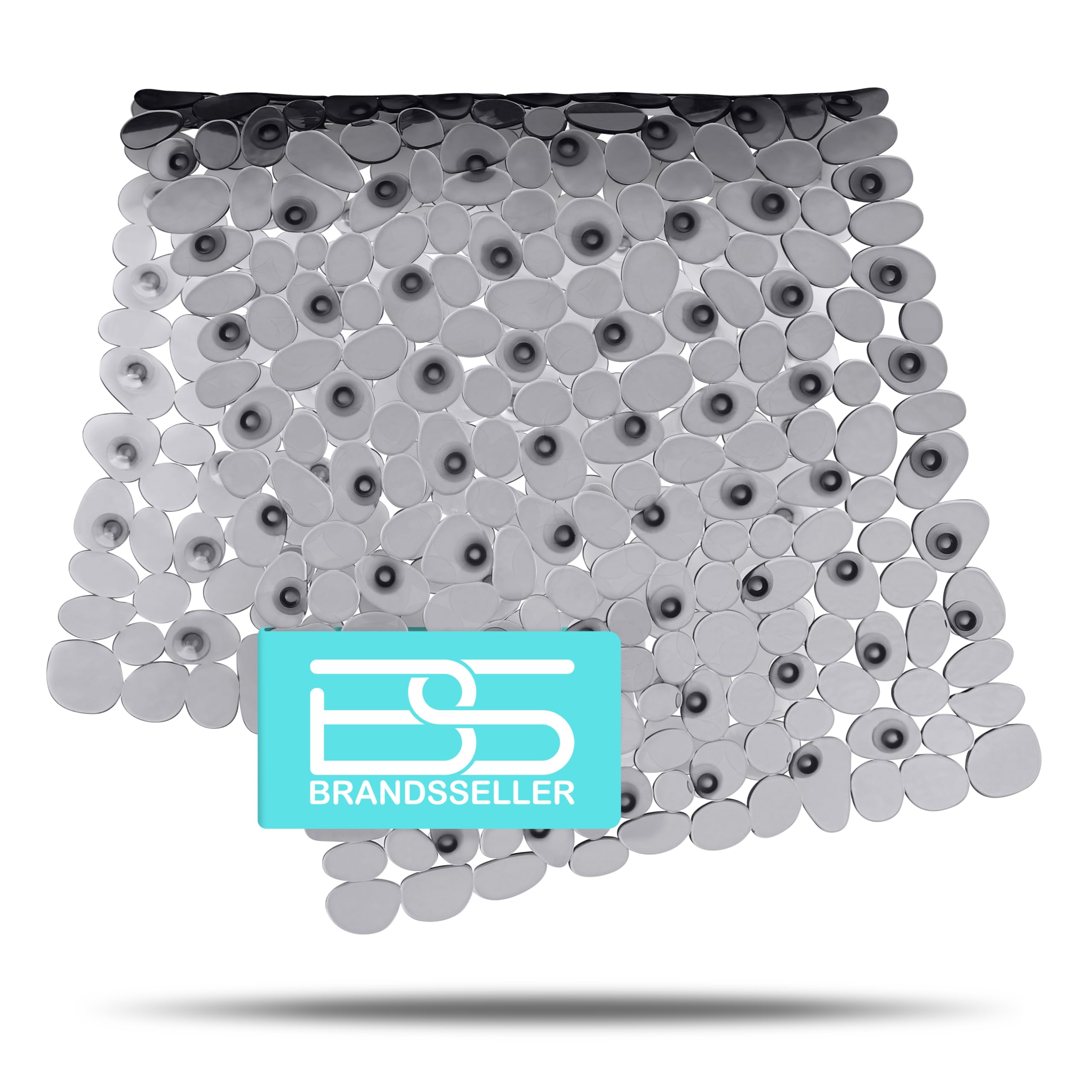 Brandsseller Tapis de Baignoire Anti-Glisse 70 x 35 cm Insert pour Baignoire Antidérapant en PVC Aspect Pierre Rectangulaire - Transparent Gris