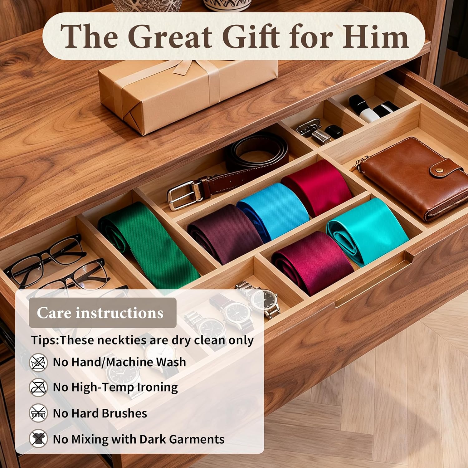 FIXSMITH Ties for Men, Solid Color Neckties, Mens Black Tie, Neck Ties Formal for Wedding, Business, Party - Image 6