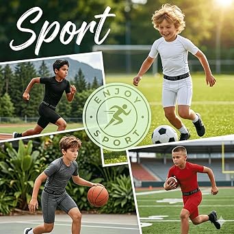 LANBAOSI Youth Boys' Compression Shorts Cool Dry Tights with Pocket 3 Pack